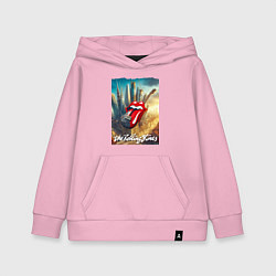 Толстовка детская хлопковая Rolling Stones - logo-guitar, цвет: светло-розовый