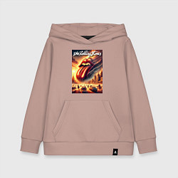 Толстовка детская хлопковая Logo of the Rollings Stones, цвет: пыльно-розовый