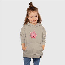 Толстовка детская хлопковая Cartoon monster pink, цвет: миндальный — фото 2
