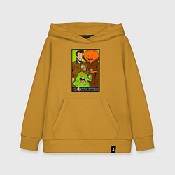 Толстовка детская хлопковая Ghostbuster - Peter Slimer Pumpkinhead, цвет: горчичный