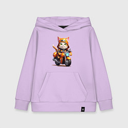 Толстовка детская хлопковая Мотокотик, цвет: лаванда