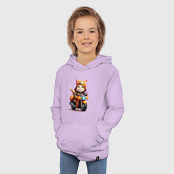 Толстовка детская хлопковая Мотокотик, цвет: лаванда — фото 2