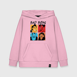 Толстовка детская хлопковая Bad boys - villains, цвет: светло-розовый