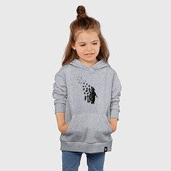 Толстовка детская хлопковая Птицы мира, цвет: меланж — фото 2