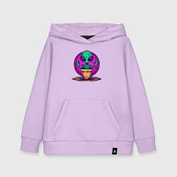 Толстовка детская хлопковая Кактус - инопланетянин, цвет: лаванда