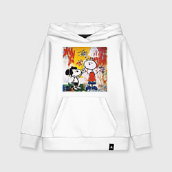Толстовка детская хлопковая Граффити Снупи, цвет: белый