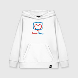 Толстовка детская хлопковая Люблю спать, цвет: белый