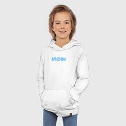 Толстовка детская хлопковая Inzoi голубой логотип, цвет: белый — фото 2