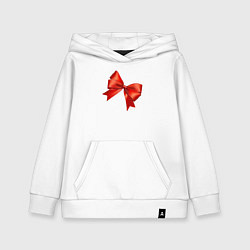 Толстовка детская хлопковая Красный бантик, цвет: белый