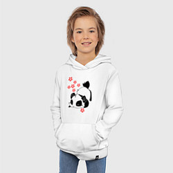 Толстовка детская хлопковая Цветочная панда, цвет: белый — фото 2