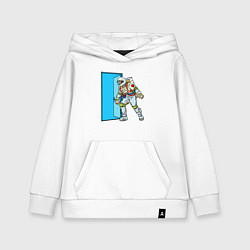 Толстовка детская хлопковая Астронавт открывает дверь в неизведанное, цвет: белый