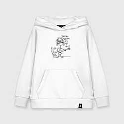 Толстовка детская хлопковая Нирвана - рисунок черный, цвет: белый