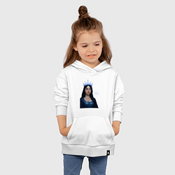 Толстовка детская хлопковая Билли Айлиш с короной, цвет: белый — фото 2