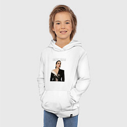 Толстовка детская хлопковая Билли Айлиш в черном костюме, цвет: белый — фото 2