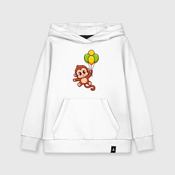 Толстовка детская хлопковая Обезьянка с шариками, цвет: белый