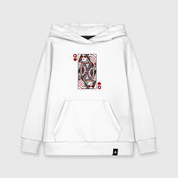 Толстовка детская хлопковая Дама червей - карта, цвет: белый
