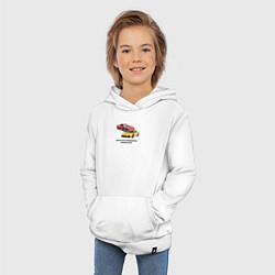Толстовка детская хлопковая Крутые тачке рамбарджине и фурера туше мем, цвет: белый — фото 2