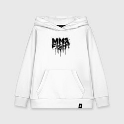 Толстовка детская хлопковая MMA боец черной краской, цвет: белый