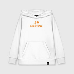 Толстовка детская хлопковая Баскетбольный мяч в корзине, цвет: белый