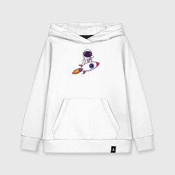 Толстовка детская хлопковая Ракетный полёт, цвет: белый