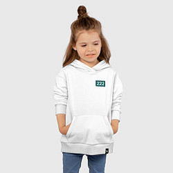Толстовка детская хлопковая Номер 222 - Игра в кальмара, цвет: белый — фото 2