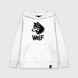 Детская толстовка-худи Волк в стиле граффити