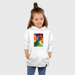 Толстовка детская хлопковая Бендер сидит верхом на тираннозавре, цвет: белый — фото 2