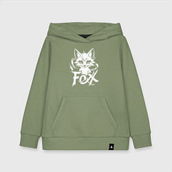 Толстовка детская хлопковая Лисичка динамичная, цвет: авокадо