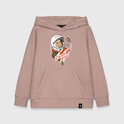 Толстовка детская хлопковая Юрий Гагарин, цвет: пыльно-розовый