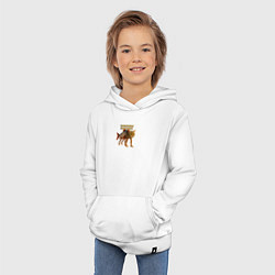 Толстовка детская хлопковая Trulimero Trulicina - кот рыба мем, цвет: белый — фото 2