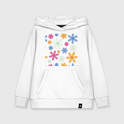 Толстовка детская хлопковая Цветочный орнамент, цвет: белый