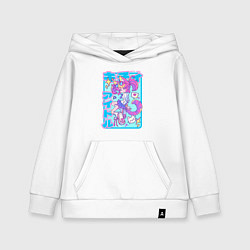 Толстовка детская хлопковая Аниме айдол - девочка-кошка - y2k Kawaii girl, цвет: белый