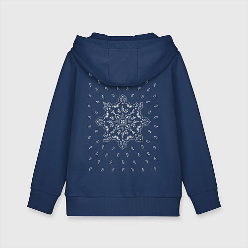 Детская толстовка-худи Этнический узор пейсли / Тёмно-синий – фото 2