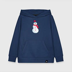 Толстовка детская хлопковая Веселый снеговик в шапке, цвет: тёмно-синий