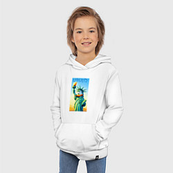 Толстовка детская хлопковая Статуя свободы - Дональд Дак, цвет: белый — фото 2
