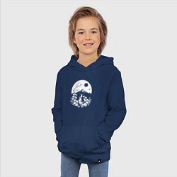 Толстовка детская хлопковая Лунная гармония Фудзи, цвет: тёмно-синий — фото 2