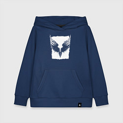 Толстовка детская хлопковая Глитч крыльев, цвет: тёмно-синий