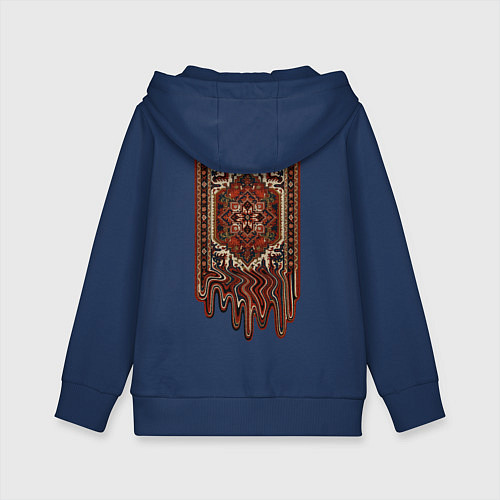 Детская толстовка-худи Ковёр ностальгия потёкший расплавленный / Тёмно-синий – фото 2