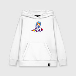 Толстовка детская хлопковая Собачка на ракете, цвет: белый