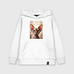 Толстовка детская хлопковая Yo - Im Devon Rex, цвет: белый