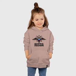 Толстовка детская хлопковая Russia, цвет: пыльно-розовый — фото 2