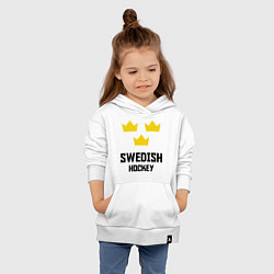 Толстовка детская хлопковая Swedish Hockey, цвет: белый — фото 2