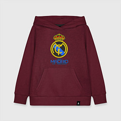 Толстовка детская хлопковая Real Madrid, цвет: меланж-бордовый