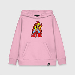 Толстовка детская хлопковая AC/DC Homer, цвет: светло-розовый