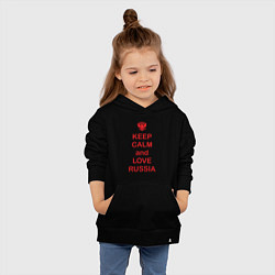 Толстовка детская хлопковая Keep Calm & Love Russia, цвет: черный — фото 2