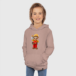 Толстовка детская хлопковая Super Mario, цвет: пыльно-розовый — фото 2