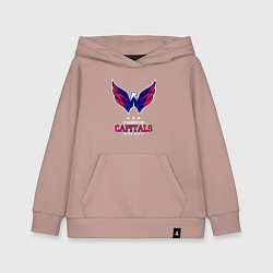 Толстовка детская хлопковая Washington Capitals, цвет: пыльно-розовый