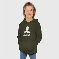Толстовка детская хлопковая Mulder Aliens, цвет: хаки — фото 2
