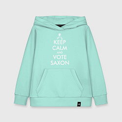 Толстовка детская хлопковая Keep Calm & Vote Saxon, цвет: мятный