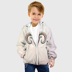 Куртка с капюшоном детская Баран, цвет: 3D-белый — фото 2